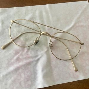 Cubitts gold aviator eyeglasses metal frame women 70s vintage Warby Parker style